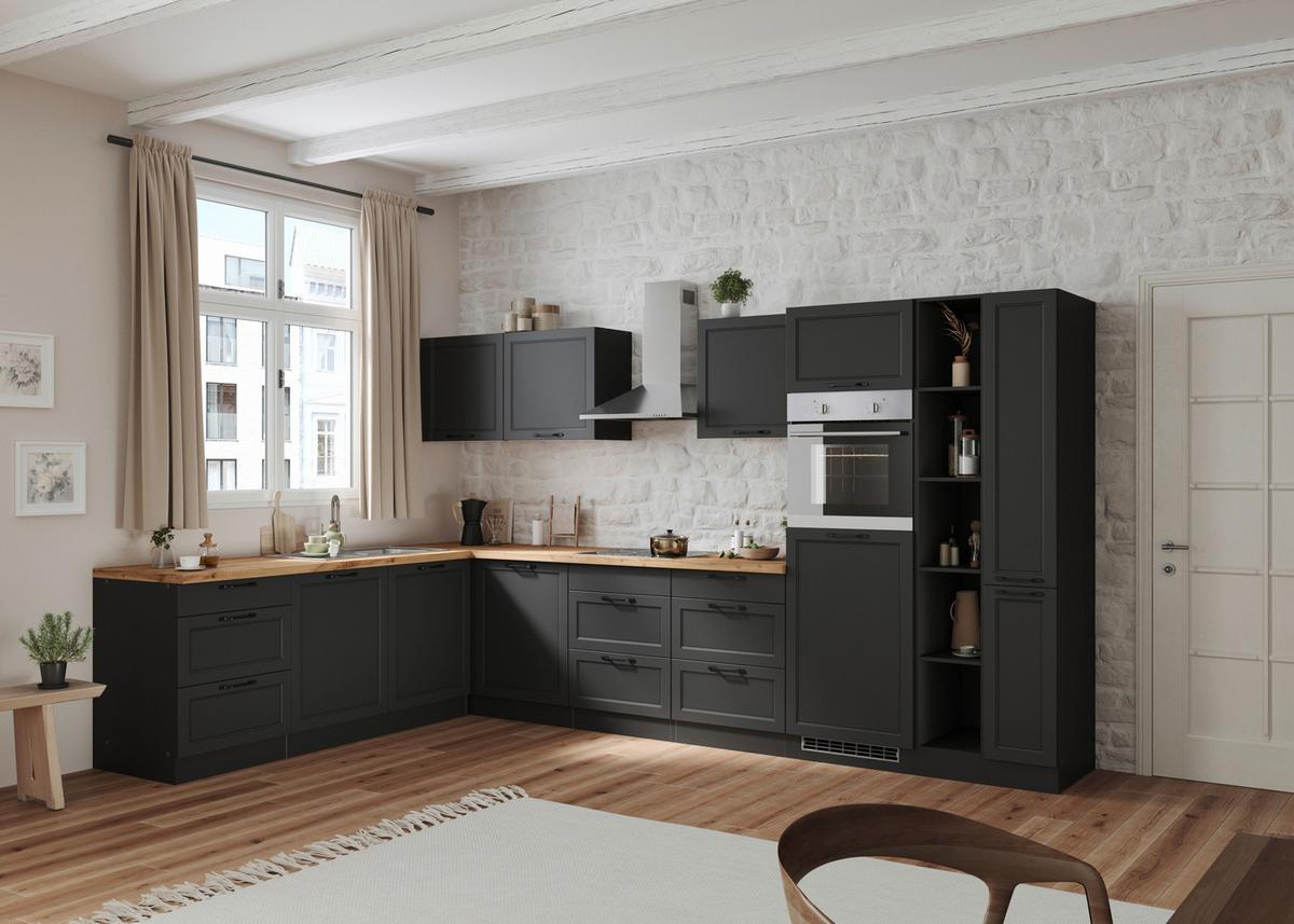 Eckküche Meran mit Geräten 240x360 cm Grau/Eiche Dekor - Eiche Wotan/Grau, LIFESTYLE, Holzwerkstoff (240/360cm) - Held