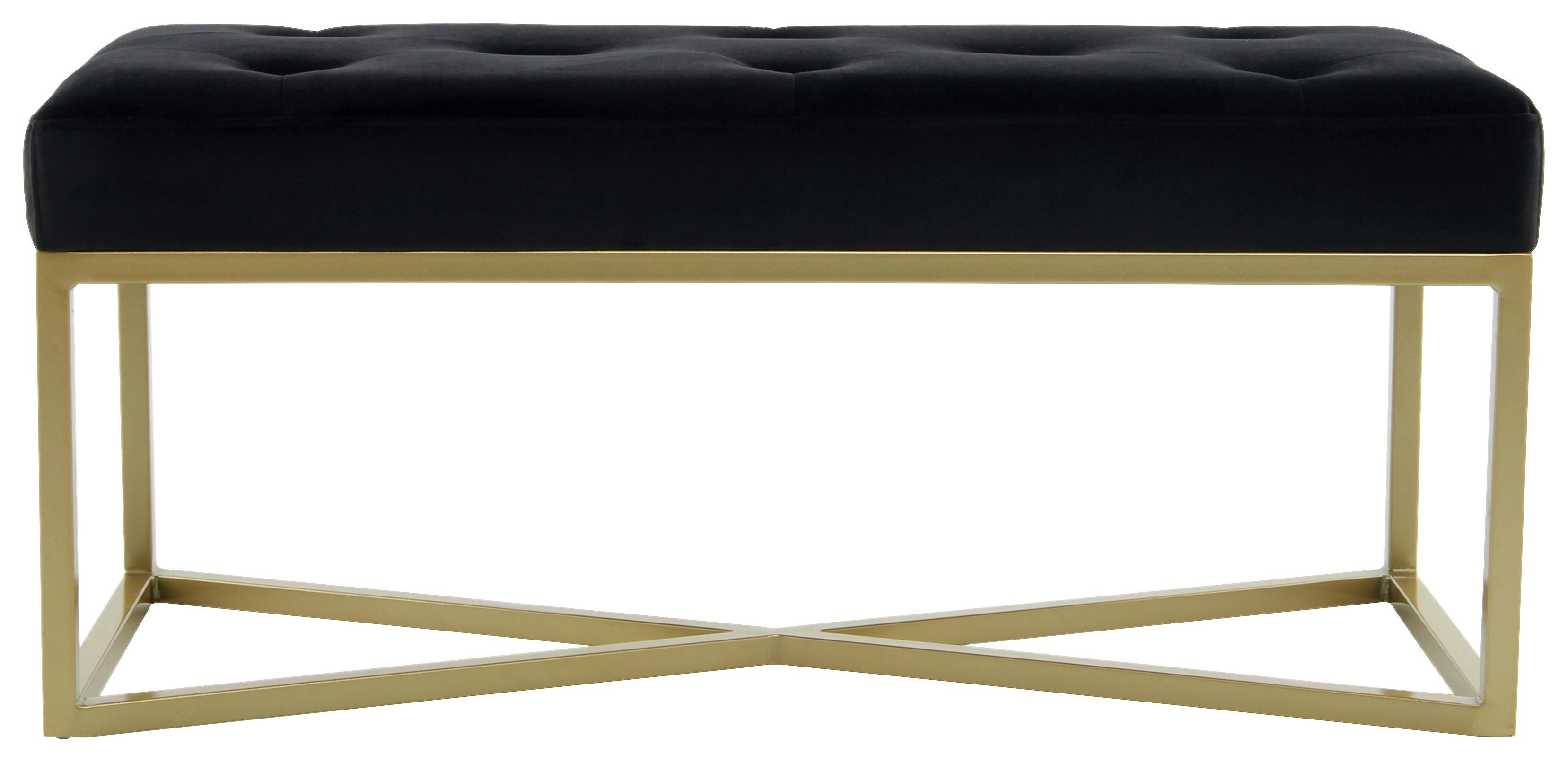 Sedací lavice DIAZ - černá/barvy zlata, Design, kov/kompozitní dřevo (40/40/90cm) - MID.YOU