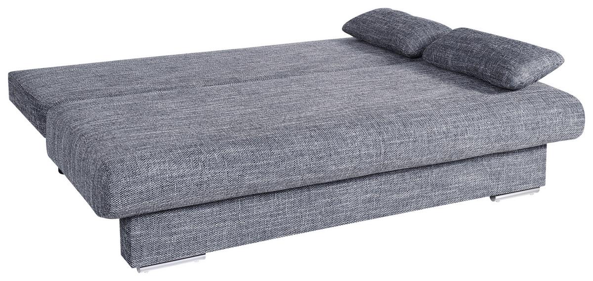 Rozkládací pohovka BORA, šedá, s úložným prostorem - šedá/černá, Design, kompozitní dřevo/textil (193/85/86cm) - P & B