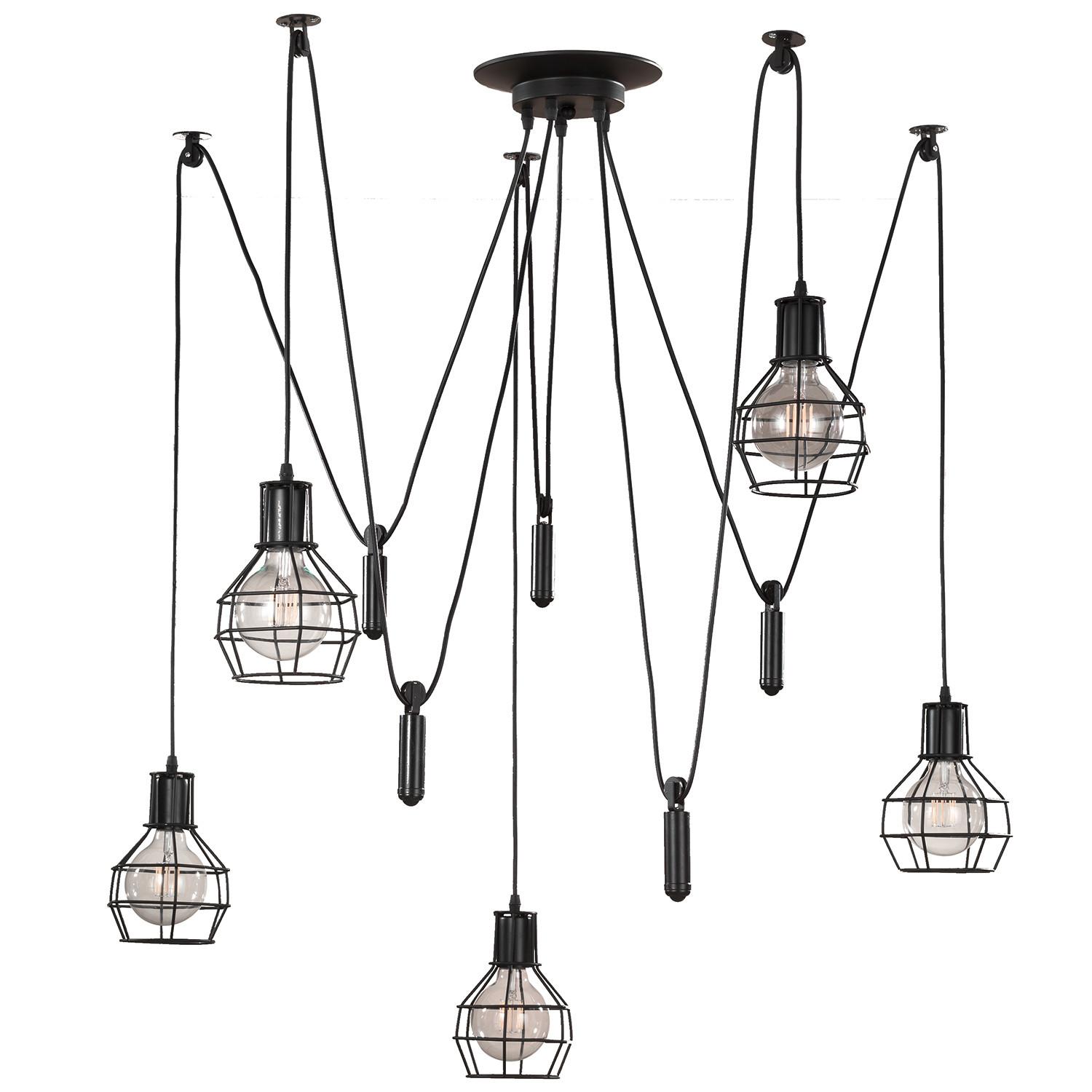 Hängeleuchte 4859/pl5 - Schwarz, LIFESTYLE, Metall (90/90cm)