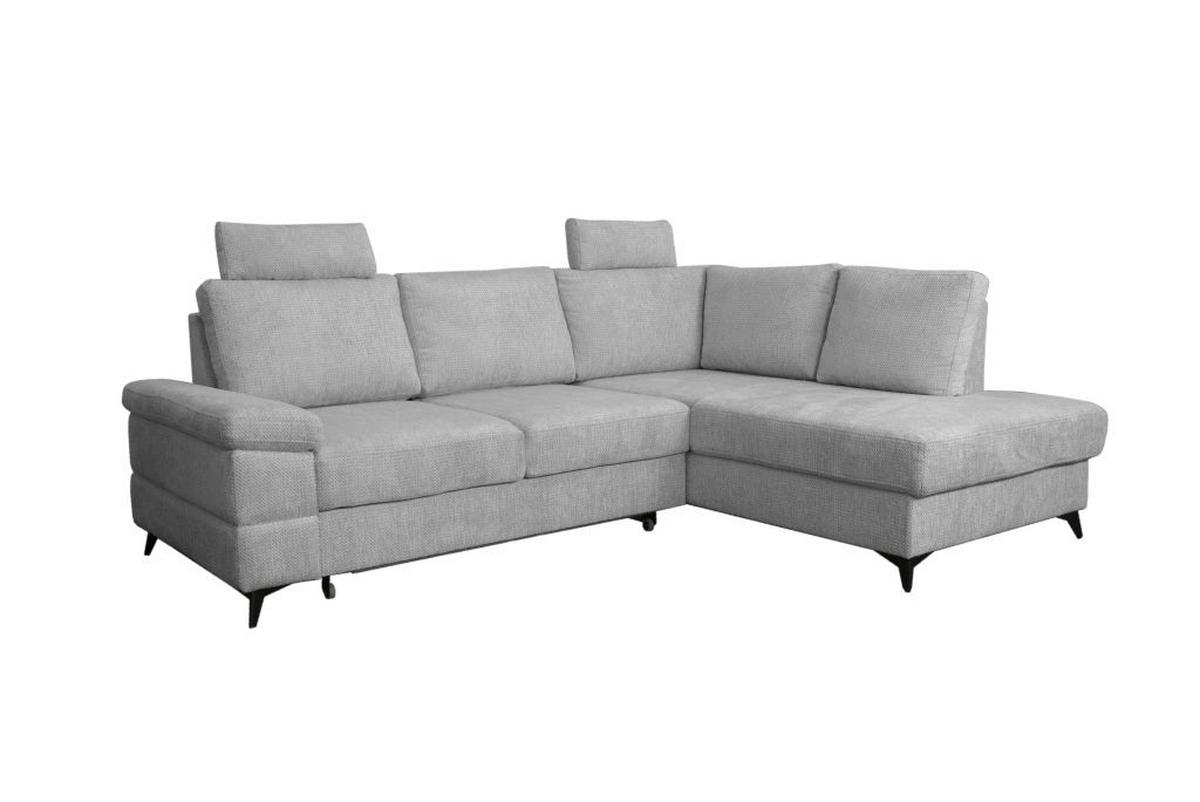 Rohová sedačka SARA L, pravá, sivočierna - čierna/sivá, Basics, kov/textil (250/189cm) - Ondega