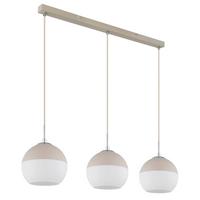 ZÁVESNÉ SVIETIDLO RAGUSA - piesková/biela, Design, kov/textil (90/20/120cm) - Globo