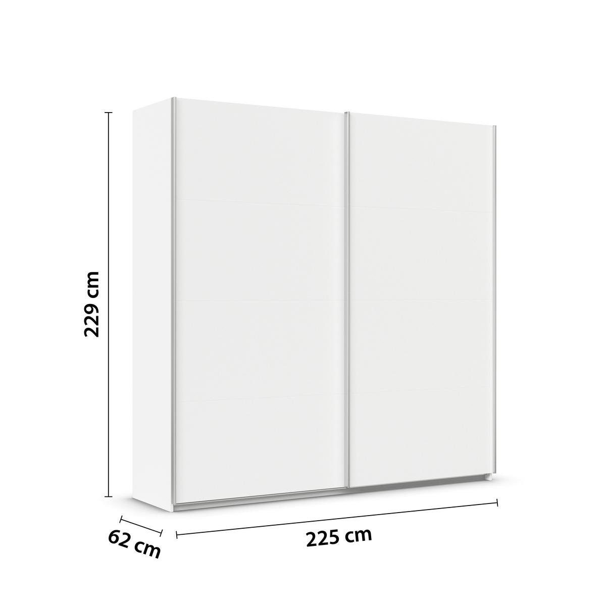 Tolóajtós Szekrény Feldkirch 225/229 Cm - fehér, Modern, faalapú anyag (225/229/62cm)