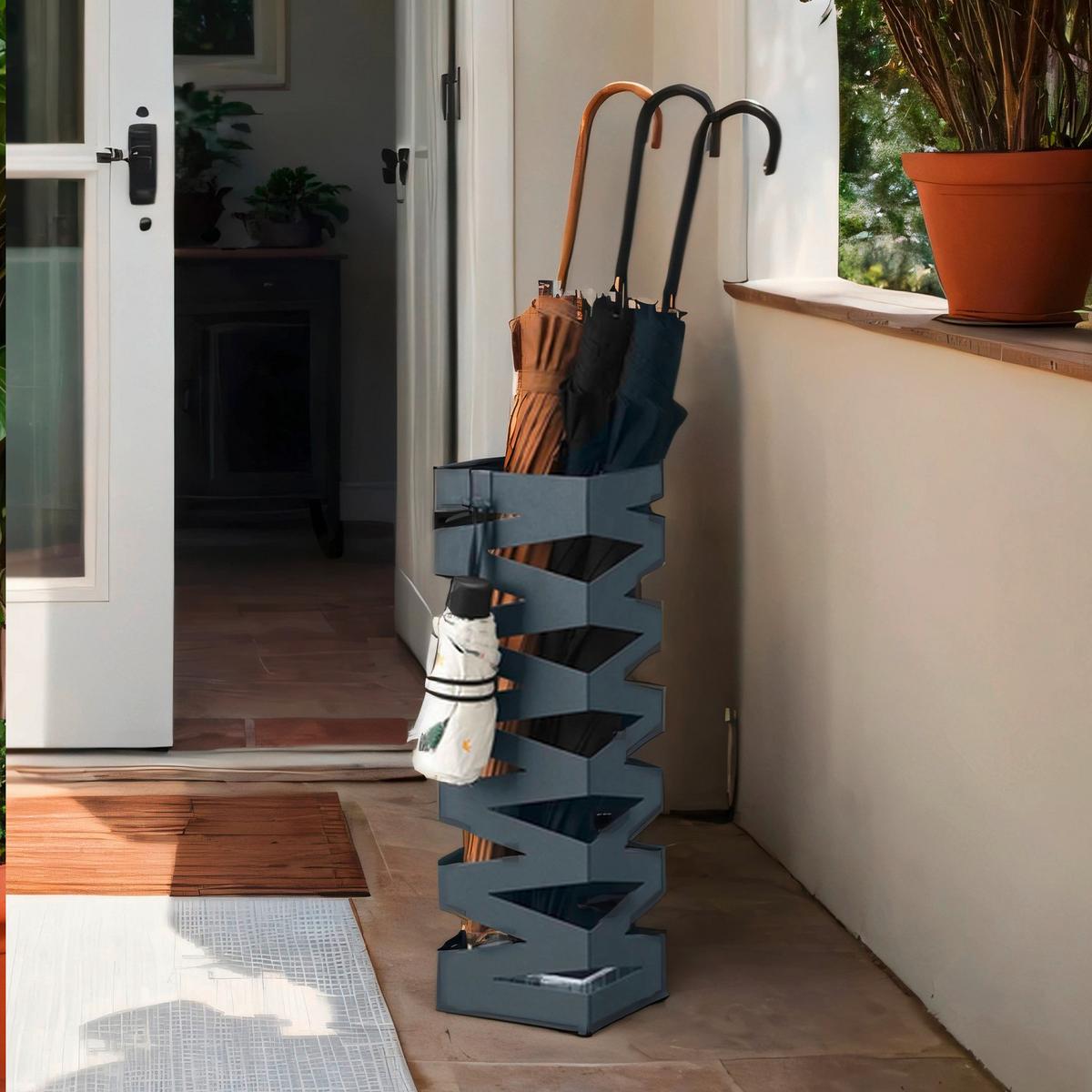 SCHIRMSTÄNDER Grau B: 15,5 cm - Grau, Basics, Metall (15,5/49/15,5cm)
