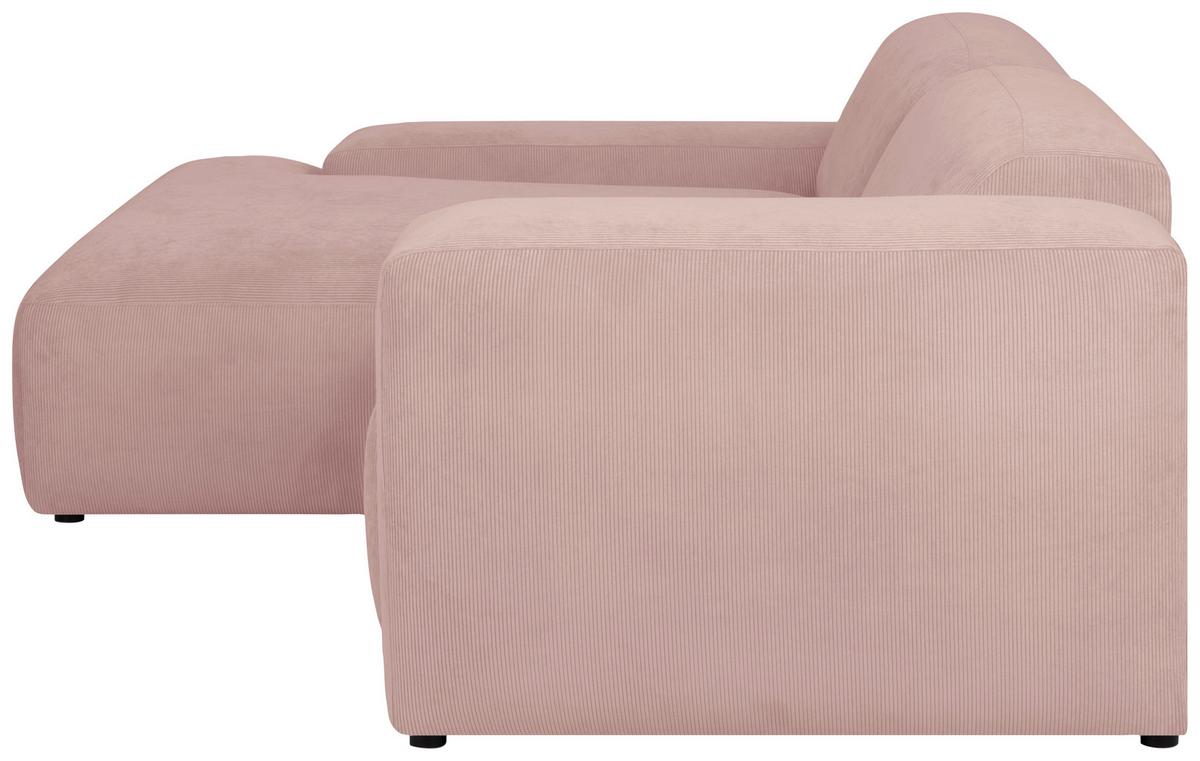 Ecksofa Hannah Rosa 170x252 cm - Schwarz/Rosa, Design, Textil (170/252cm) - MID.YOU