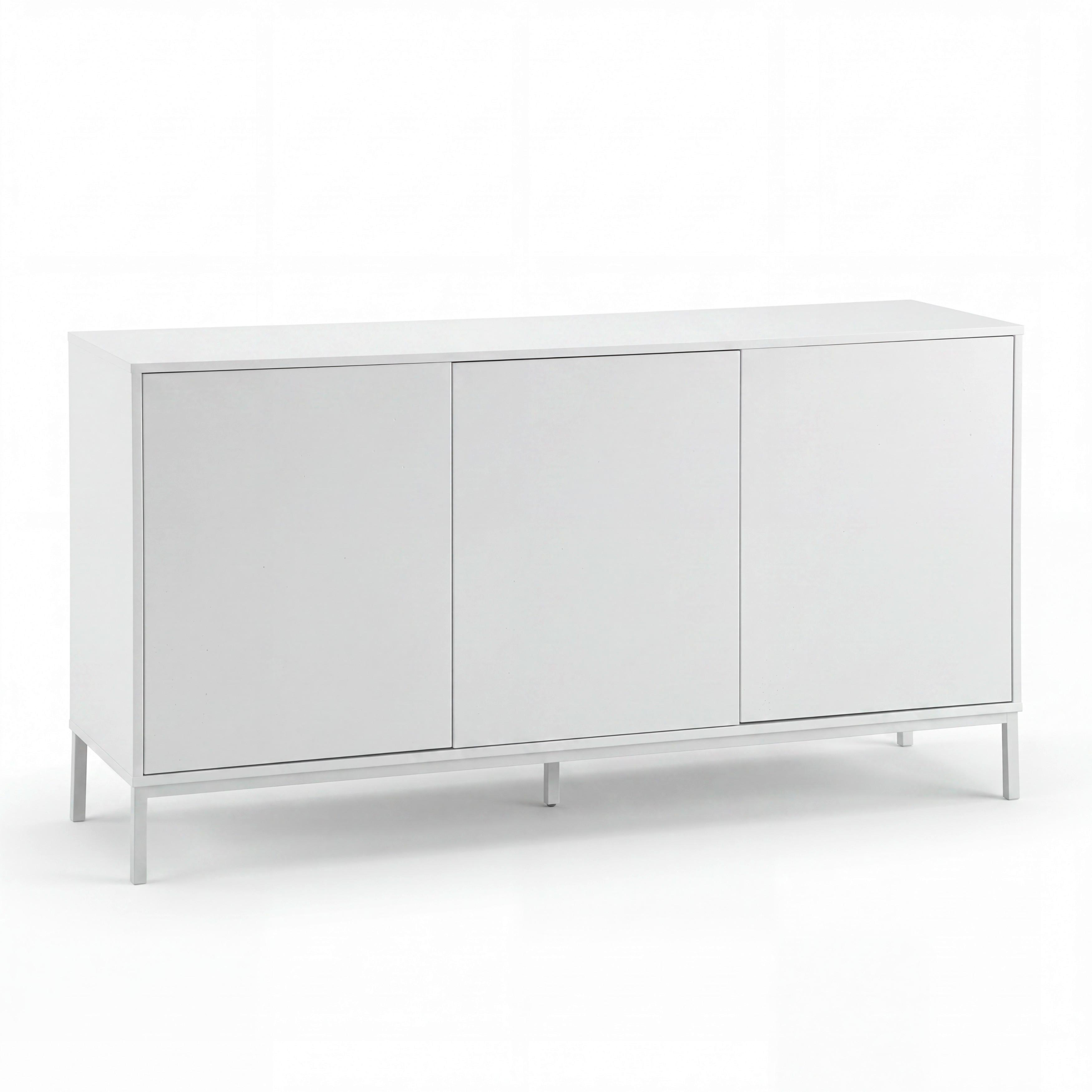 Široká komoda Amber biela MDF/Kov práškovaný - biela, Modern, kov/kompozitné drevo (150/80/40cm) - Bessagi Home