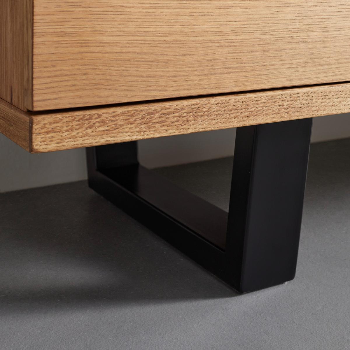 Široká komoda Juno š: 150cm - čierna/farba duba, Modern, kov/drevo (150/78/47cm) - Bessagi Home