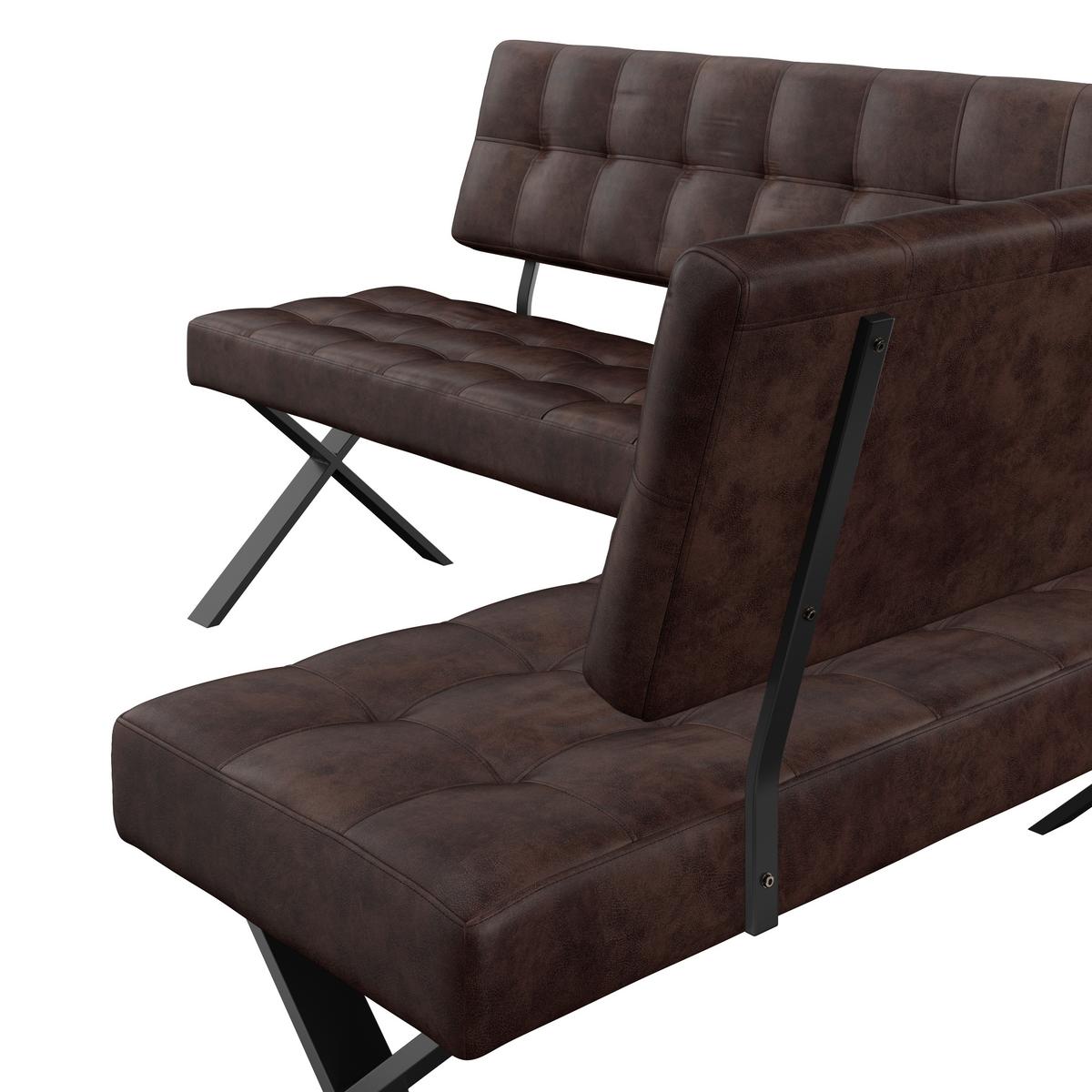 Sarokpad Donna Li - barna/antracit, Modern, textil/fém (200/150cm)