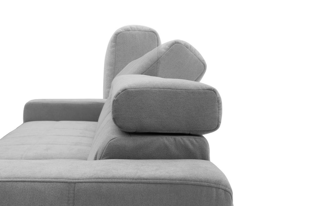 Ecksofa + Kopfteilverstellung Brandon Pink Mikrofaser - Schwarz/Rosa, Design, Textil (285/175cm) - MID.YOU