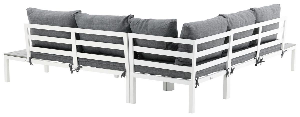 Loungegarnitur Odense - Weiß, KONVENTIONELL, Metall (133/167cm) - Gardenson