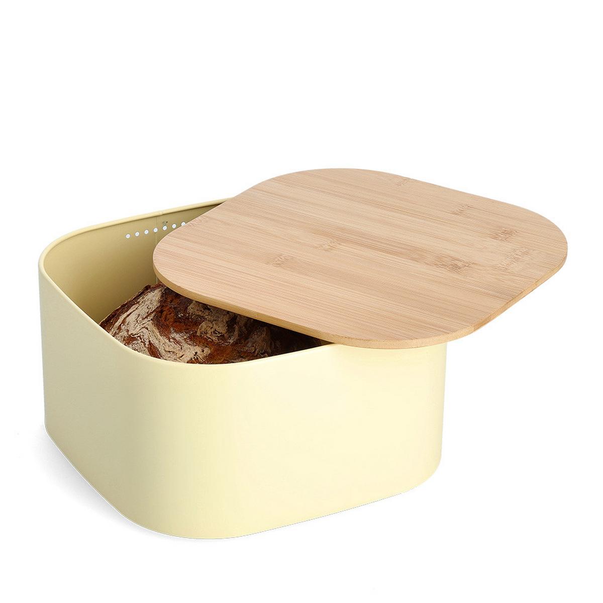 Brotkasten Gelb B: 27 Cm - Gelb, Basics, Holz/Metall (27/27/15cm) - Zeller Present