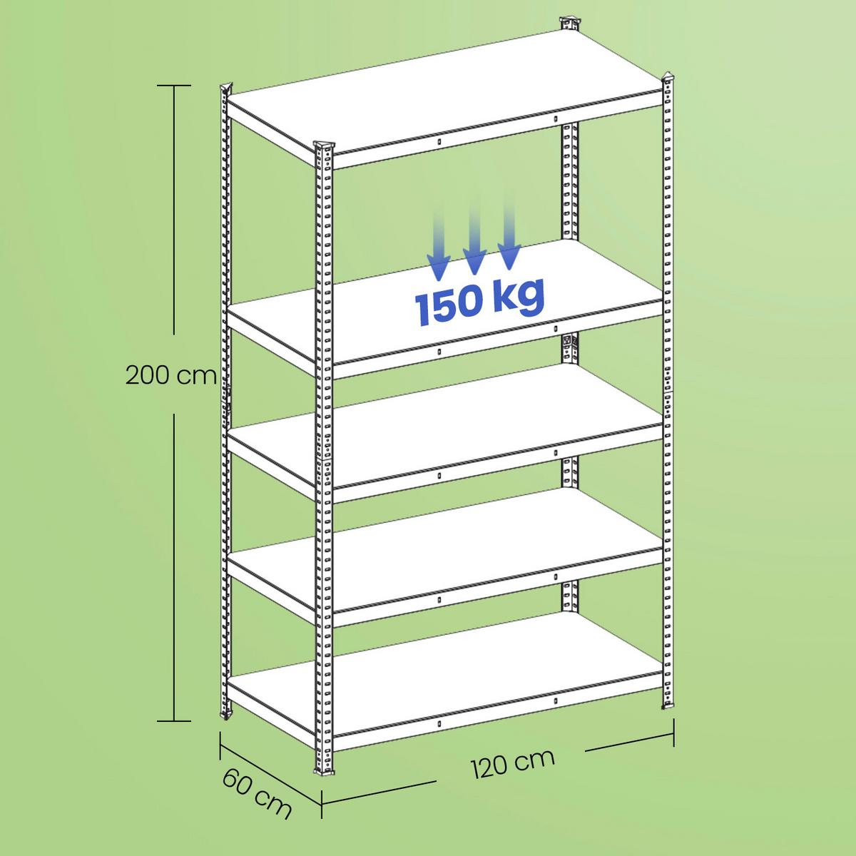 Schwerlastregal Shelving Grau B: 120 cm - Grau, Basics, Holzwerkstoff/Metall (120/200/60cm)