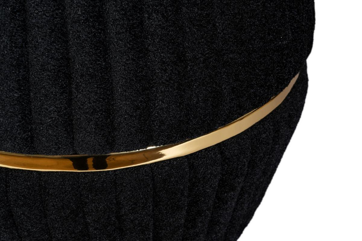 Hocker Doric 235 Schwarz/Gold D: 51,5 cm - Goldfarben/Schwarz, Design, Textil (51,5/53cm) - Kayoom