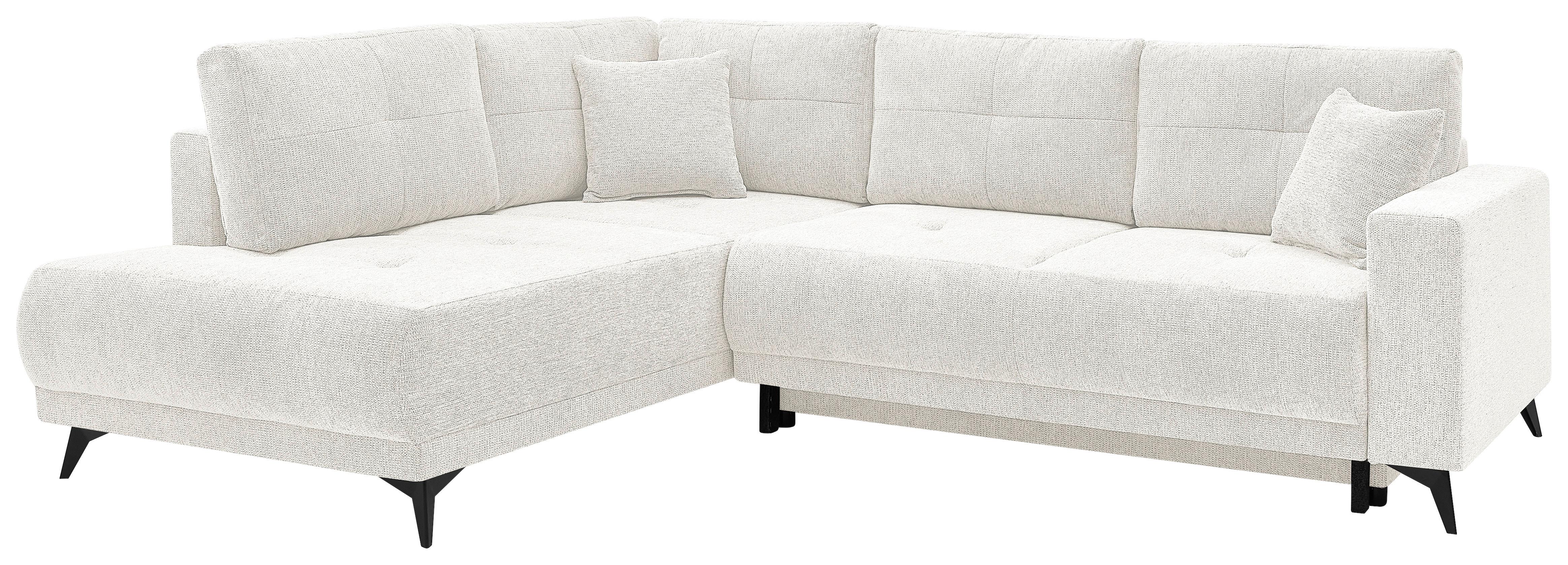 Ecksofa Texas Recr-links Creme S: 203x259 Cm - Creme/Schwarz, KONVENTIONELL, Holz (203/259cm)