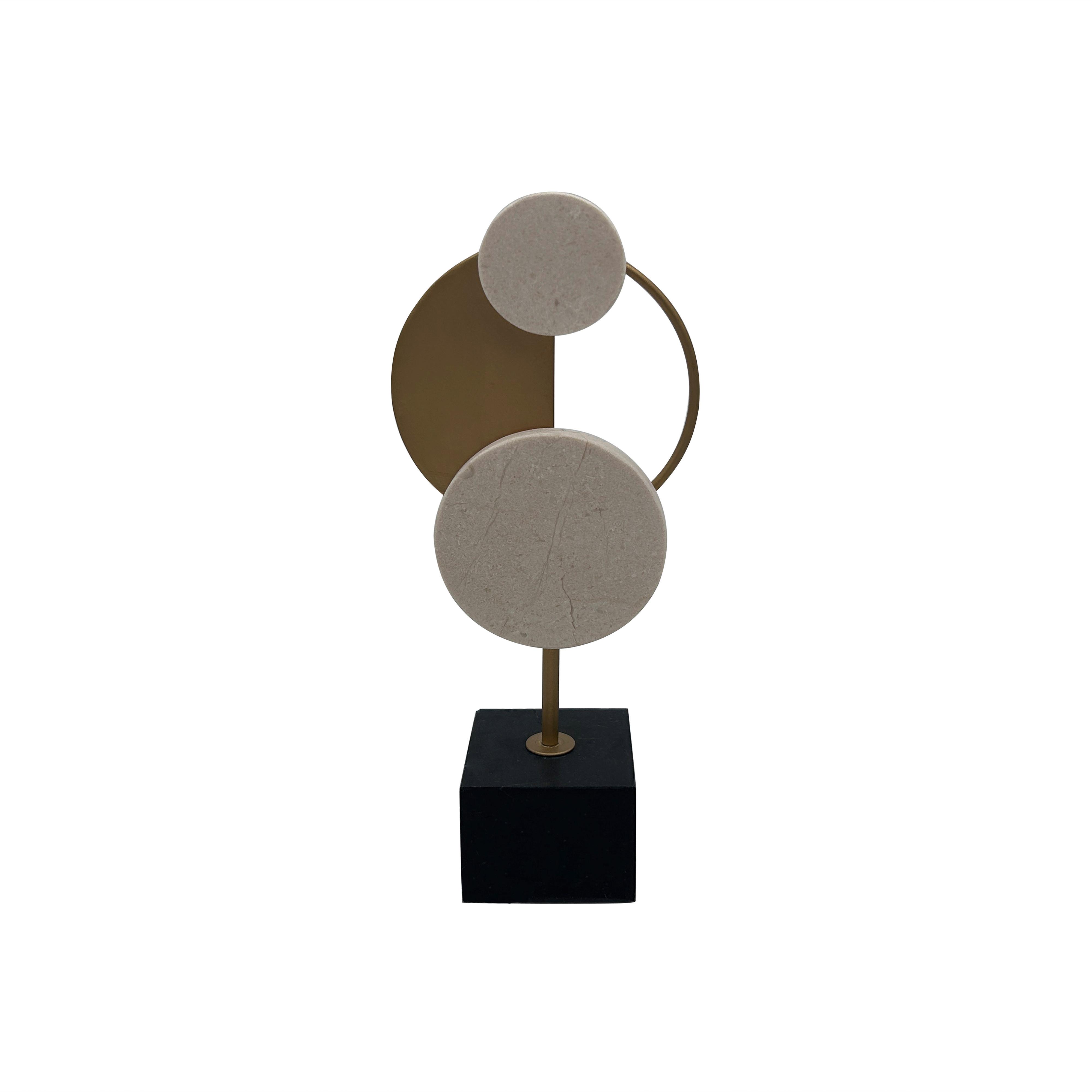 Soška Grace - bílá/černá, Lifestyle, kov/kámen (11/26/6cm) - Modern Living