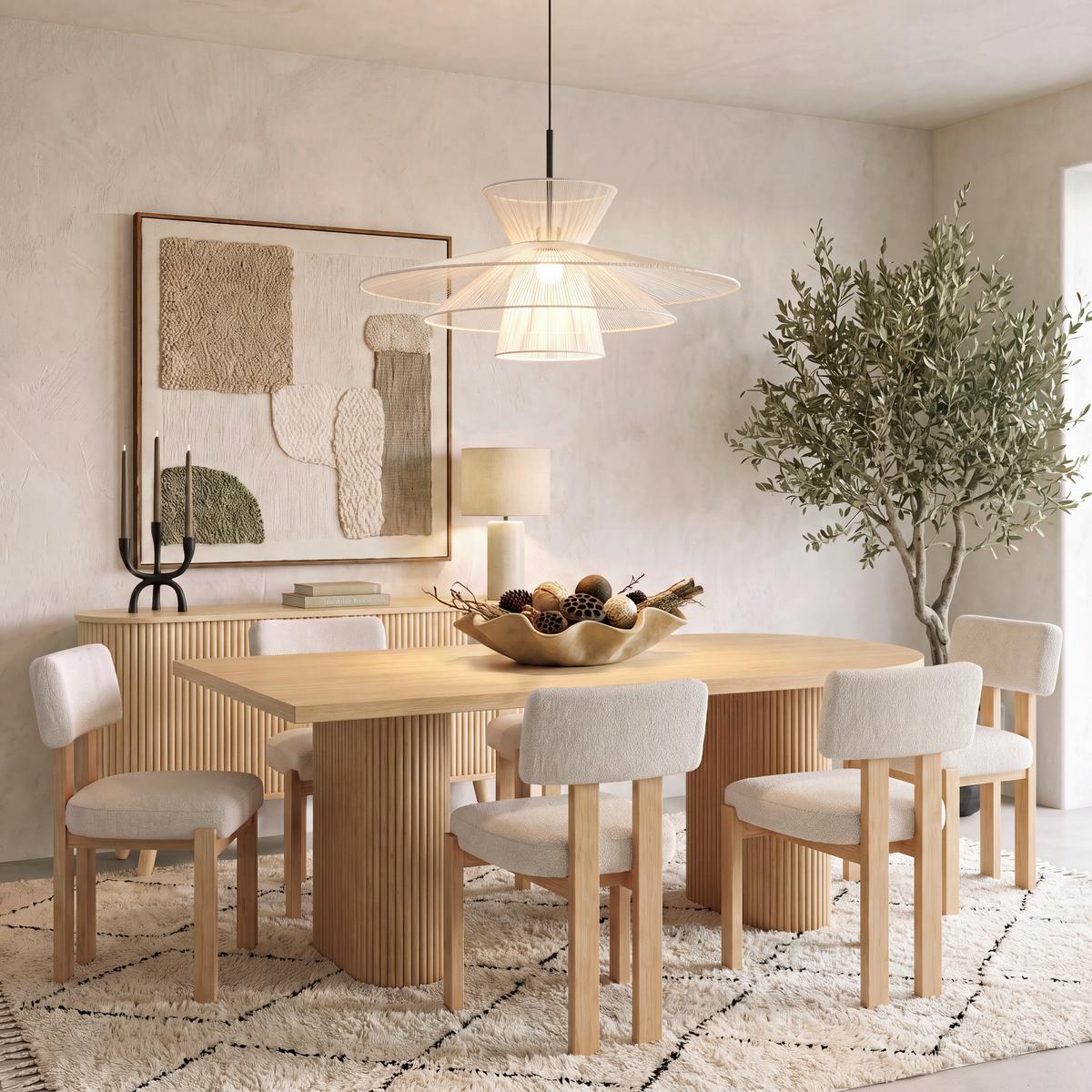 Jídelní stůl LIAN 180 - barvy jasanu, Moderní, dřevo/kompozitní dřevo (180/76/90cm) - Bessagi Home