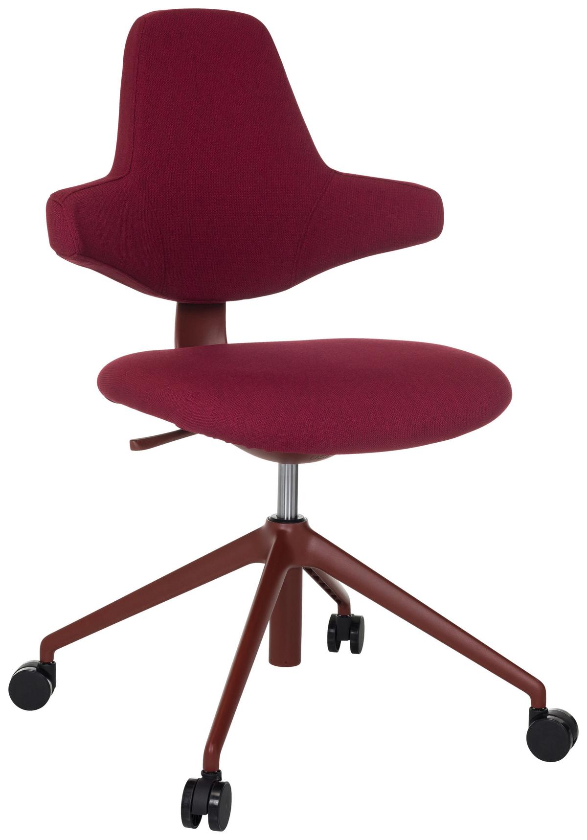 Drehstuhl Paliano Rot B: 58 cm - Rot, MODERN, Kunststoff/Textil (58/87 - 97/57cm) - MID.YOU