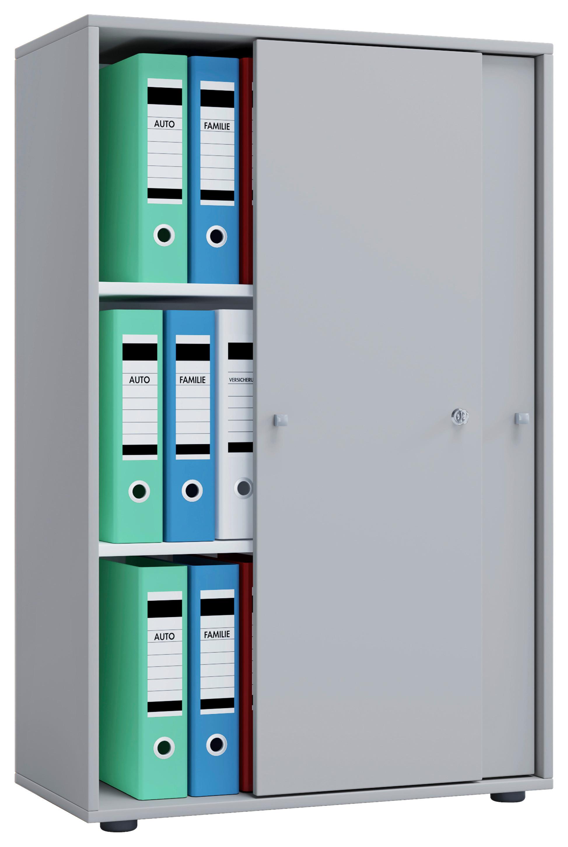 Aktenschrank versperrbar Lona XL Grau B: 70 cm - Grau, Basics, Holzwerkstoff (70/111/37cm) - MID.YOU
