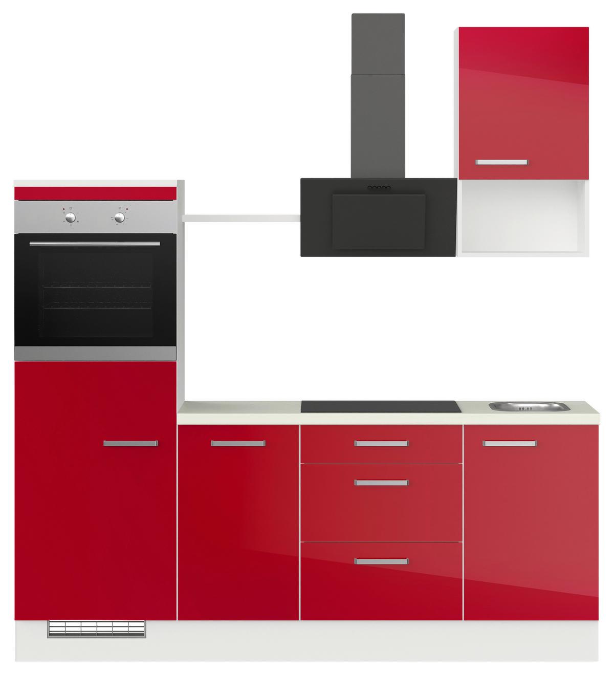 Küchenleerblock Ip4050 - Rot/Weiß, Design, Holzwerkstoff (215cm) - Impuls