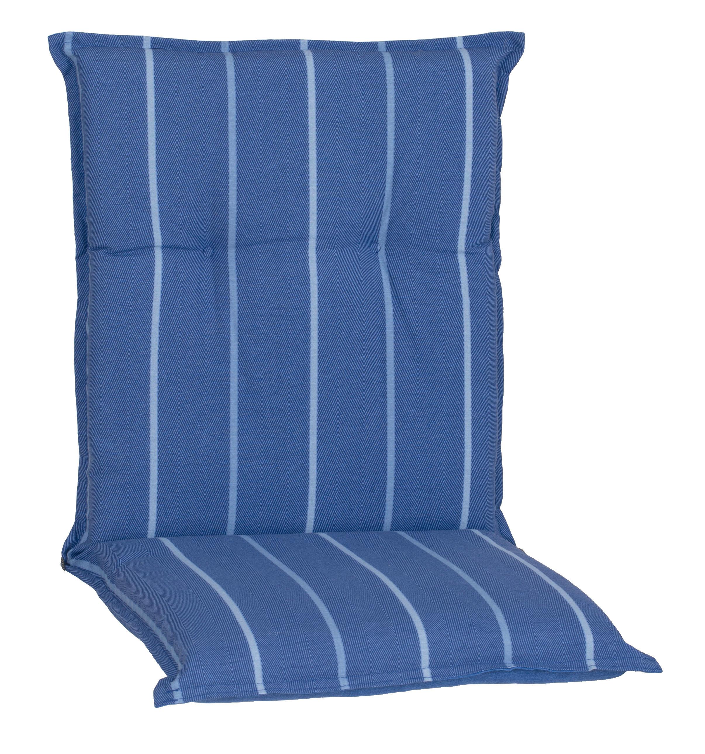 Sesselauflage Hochlehner Blau/Weiß - Blau, Basics, Textil (46/117/4cm)