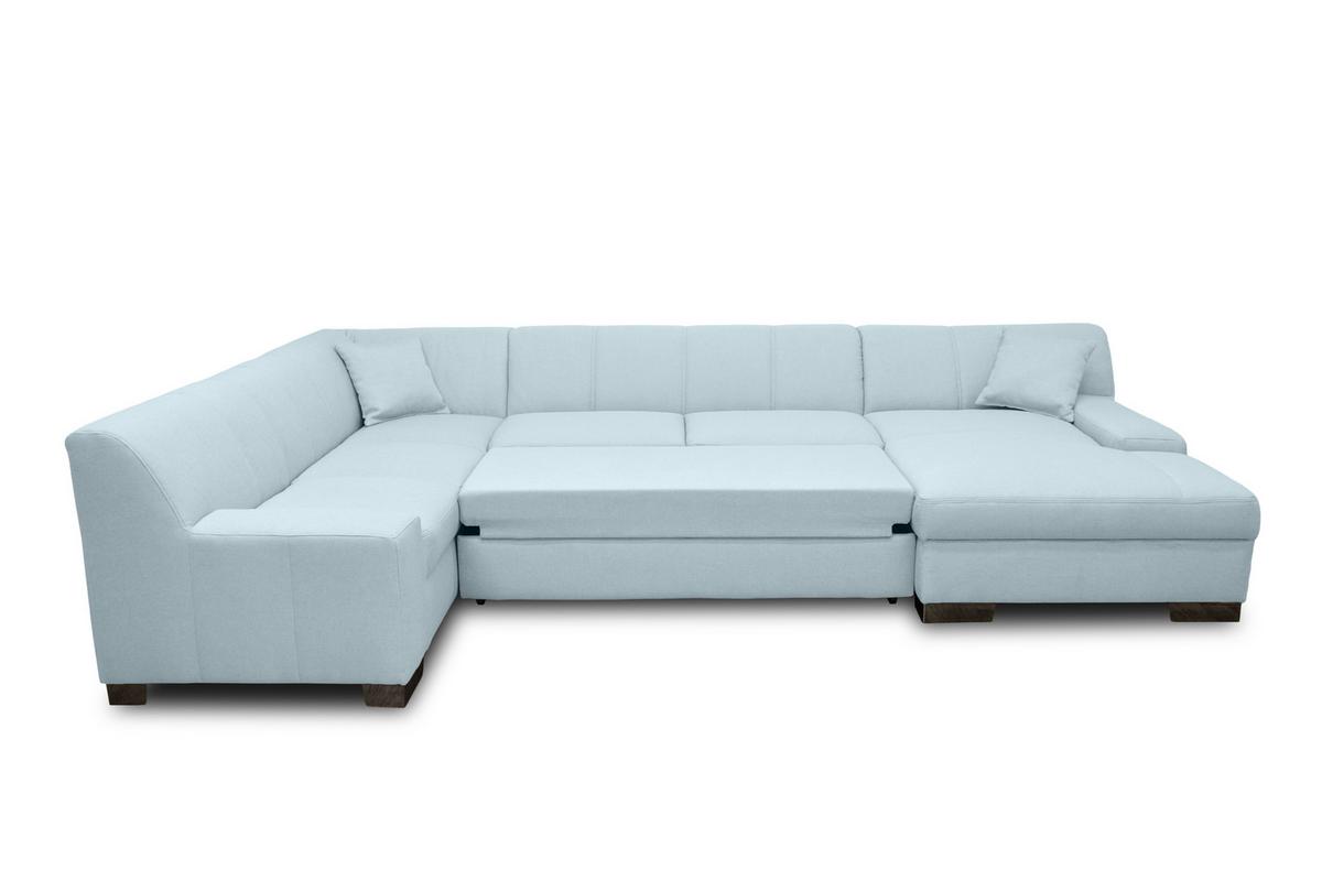 Wohnlandschaft Norma Mit Schlaffunktion Pastellblau - Wengefarben/Pastellblau, Design, Textil (212/328/153cm) - MID.YOU