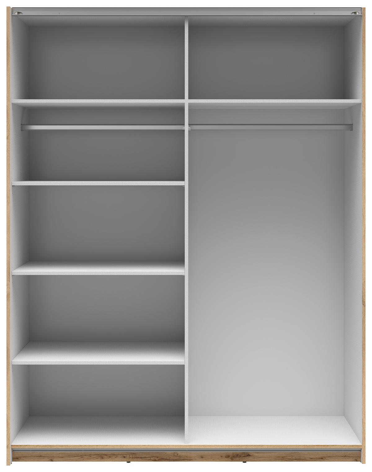 Tolóajtós Szekrény Tetrix 153/195 Cm - Wotan tölgy, Modern, faalapú anyag (153,5/195,5/60cm) - MID.YOU