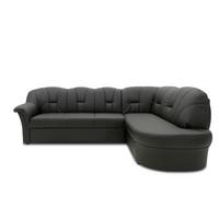 Ecksofa mit Schlaffunktion Papenburg Schwarz Lederlook - Schwarz, KONVENTIONELL, Textil (243/180cm) - MID.YOU