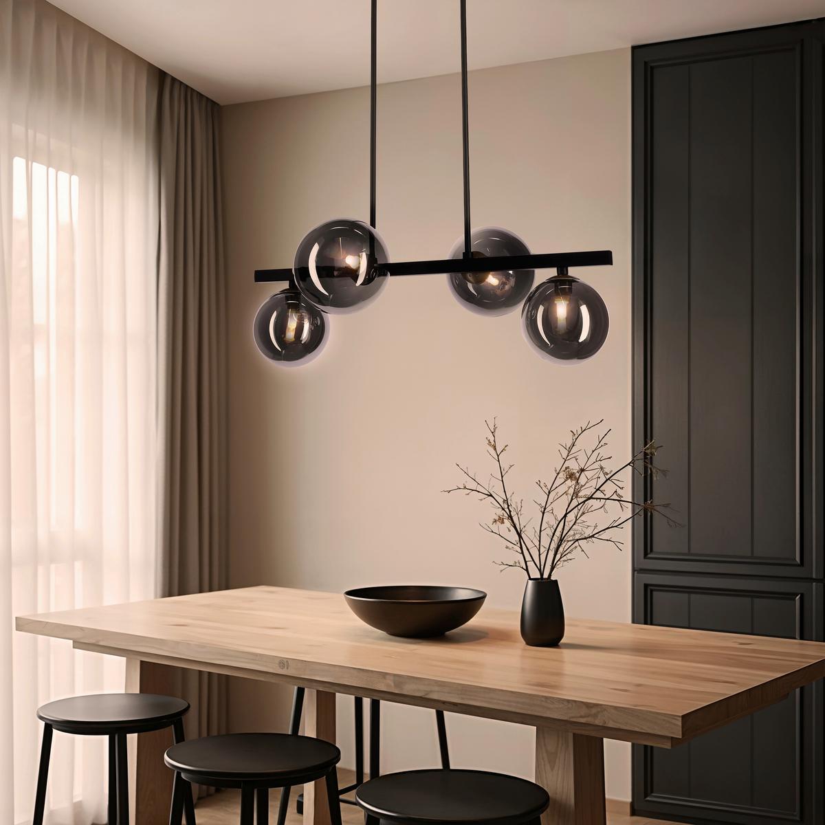 Pendelleuchte 34-44143 Kama - Goldfarben/Graphitfarben, Design, Metall (59/33/83cm)