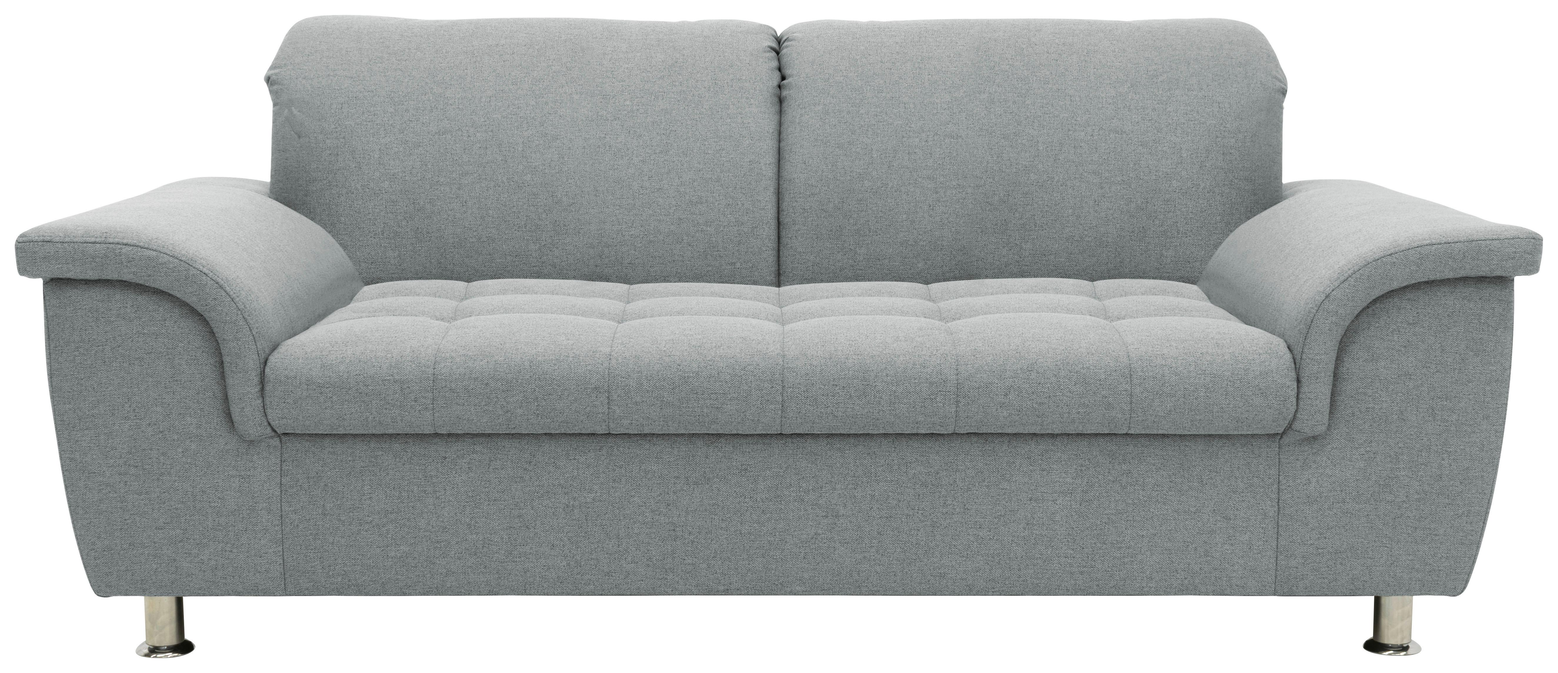 2-Sitzer-Sofa Kopfteil verstellbar Franzi Mintgrau - Chromfarben/Grau, KONVENTIONELL, Textil (190/81/105cm)