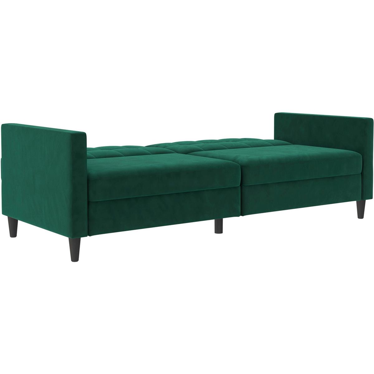 Schlafsofa Hannover Dunkelgrün, mit Schlaffunktion - Dunkelgrün/Schwarz, Basics, Textil (203/82/83cm) - Livetastic