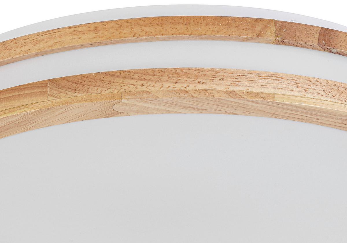 LED-Deckenleuchte Belinda - Eichefarben/Weiß, MODERN, Holz/Kunststoff (45/7,5cm) - Luca Bessoni