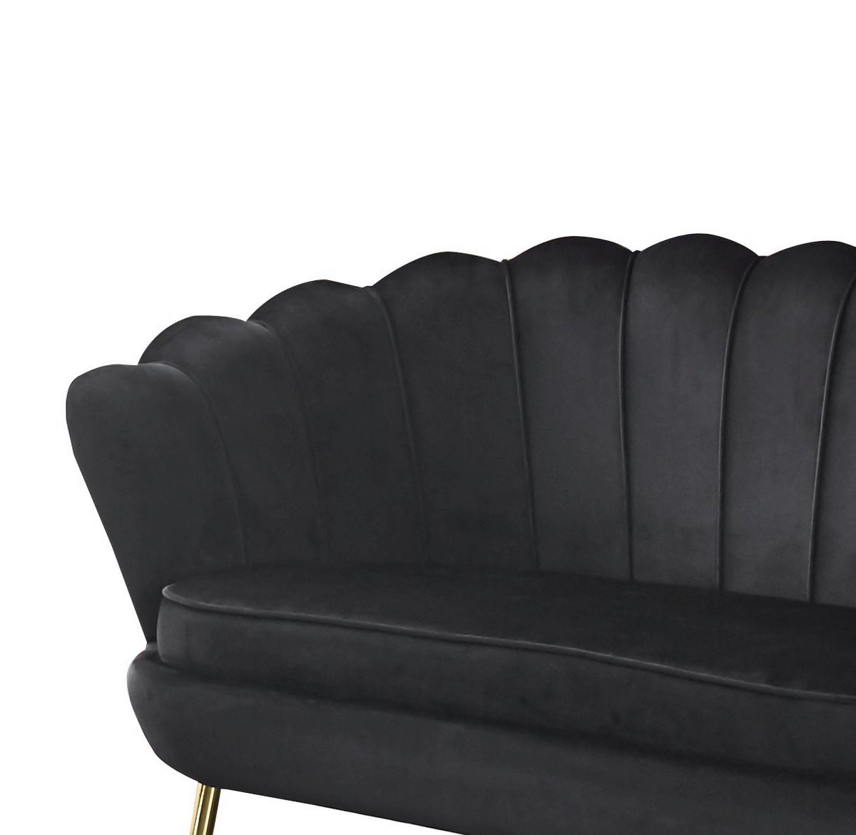 2-sitzer-sofa Schwarz B: 136 Cm - Goldfarben/Schwarz, MODERN, Textil (136/78/77cm) - Livetastic