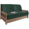 Schlafsofa Camino Naturfarben/Dgrün B: 154 cm - Dunkelgrün/Naturfarben, MODERN, Holz/Textil (154/88/90cm) - Livetastic