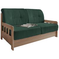 Schlafsofa Camino Naturfarben/Dgrün B: 154 cm - Dunkelgrün/Naturfarben, MODERN, Holz/Textil (154/88/90cm) - Livetastic