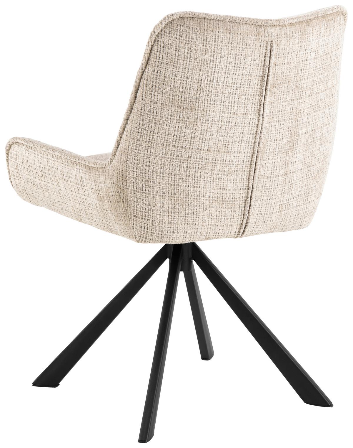 STOLIČKA EDDIE - čierna/béžová, Trend, kov/textil (59/81/56cm) - MID.YOU