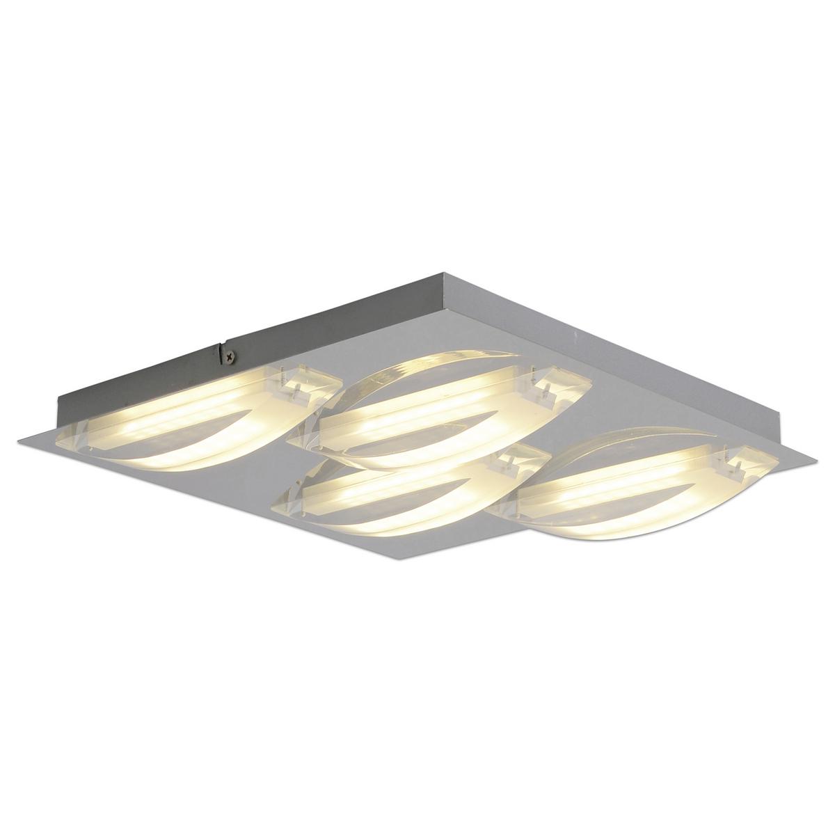 Led-deckenleuchte Chur L: 30 Cm Quadratisch - Chromfarben, Basics, Kunststoff/Metall (30/5cm) - Näve
