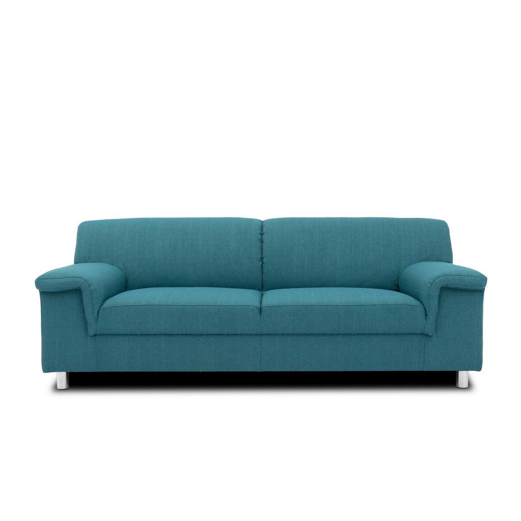 3-Sitzer-Sofa Jamie Rücken echt Petrol Webstoff