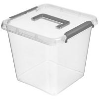 Tárolódoboz Larissa - áttetsző, Basics, műanyag (29/29/26cm)
