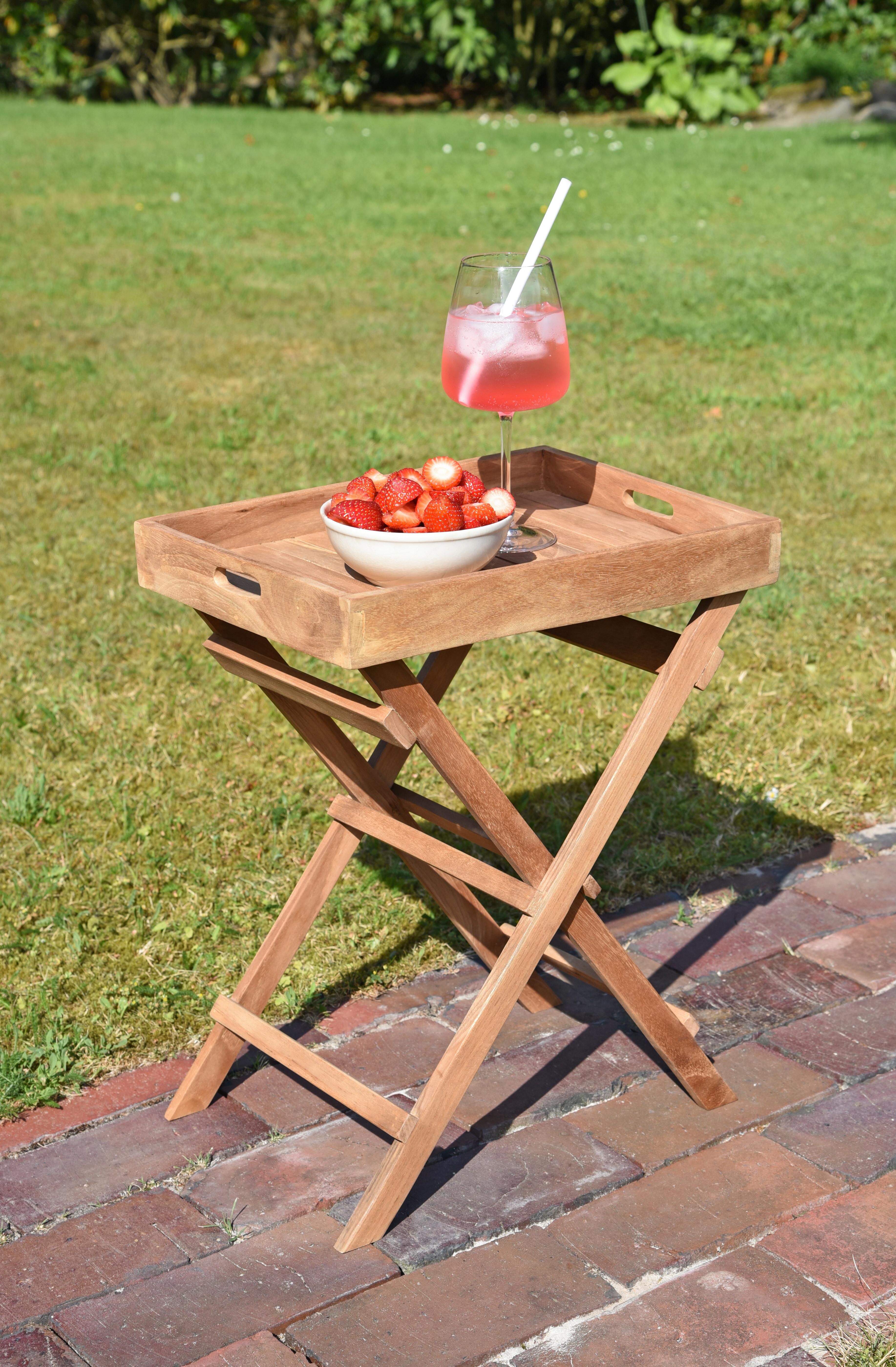 Gartenbeistelltisch Bacan - Braun, Basics, Holz (39/29/50cm) - Gardenson