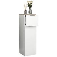 Highboard Donali Weiß/Eiche Dekor B:30cm - Weiß/Sonoma Eiche, MODERN, Holzwerkstoff (30/95/30cm) - MID.YOU