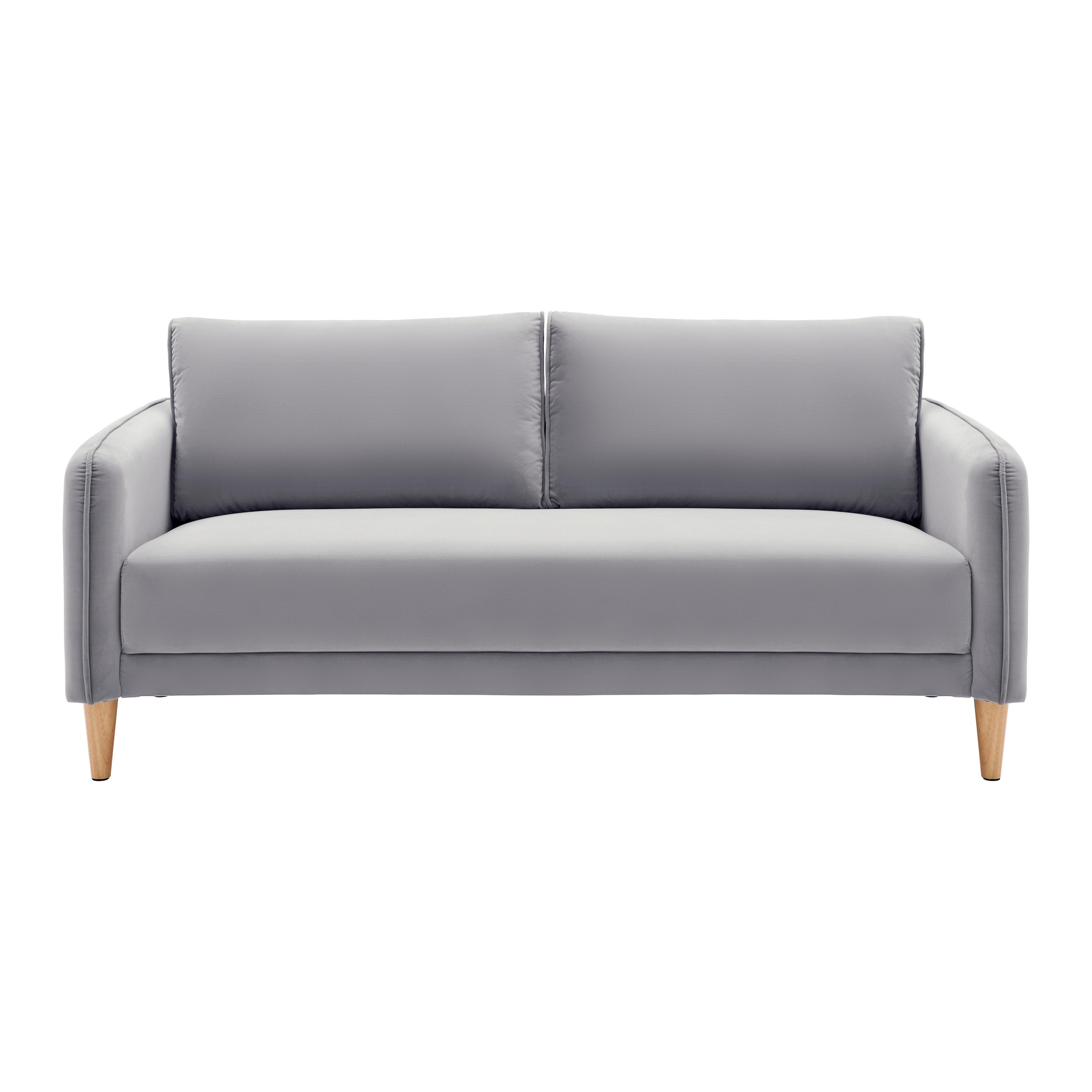 Pohovka LIVIA šedá - šedá/přírodní barvy, Moderní, dřevo/textil (176/78/76cm) - Bessagi Home