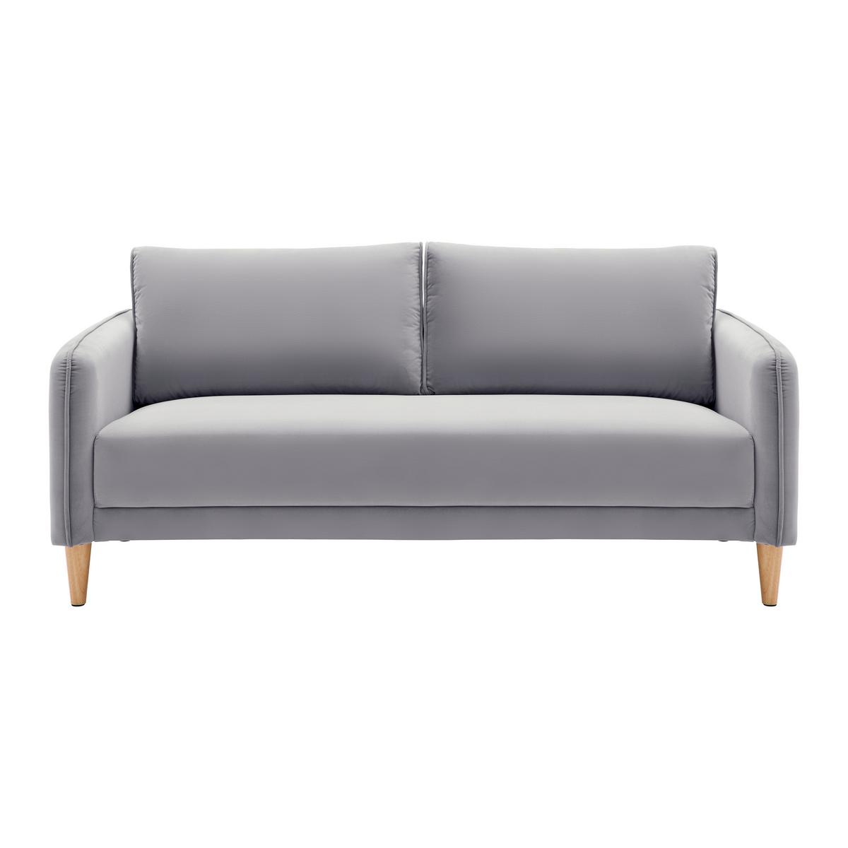 Pohovka LIVIA šedá - šedá/přírodní barvy, Moderní, dřevo/textil (176/78/76cm) - Bessagi Home