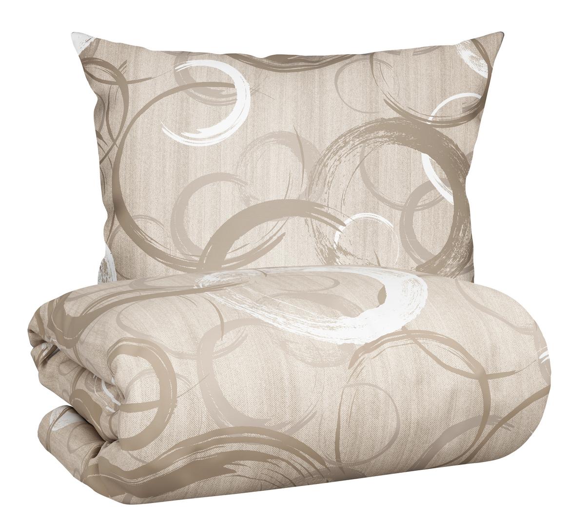 POVLEČENÍ NEW CIRCLES - béžová, textil (140/200cm) - Modern Living