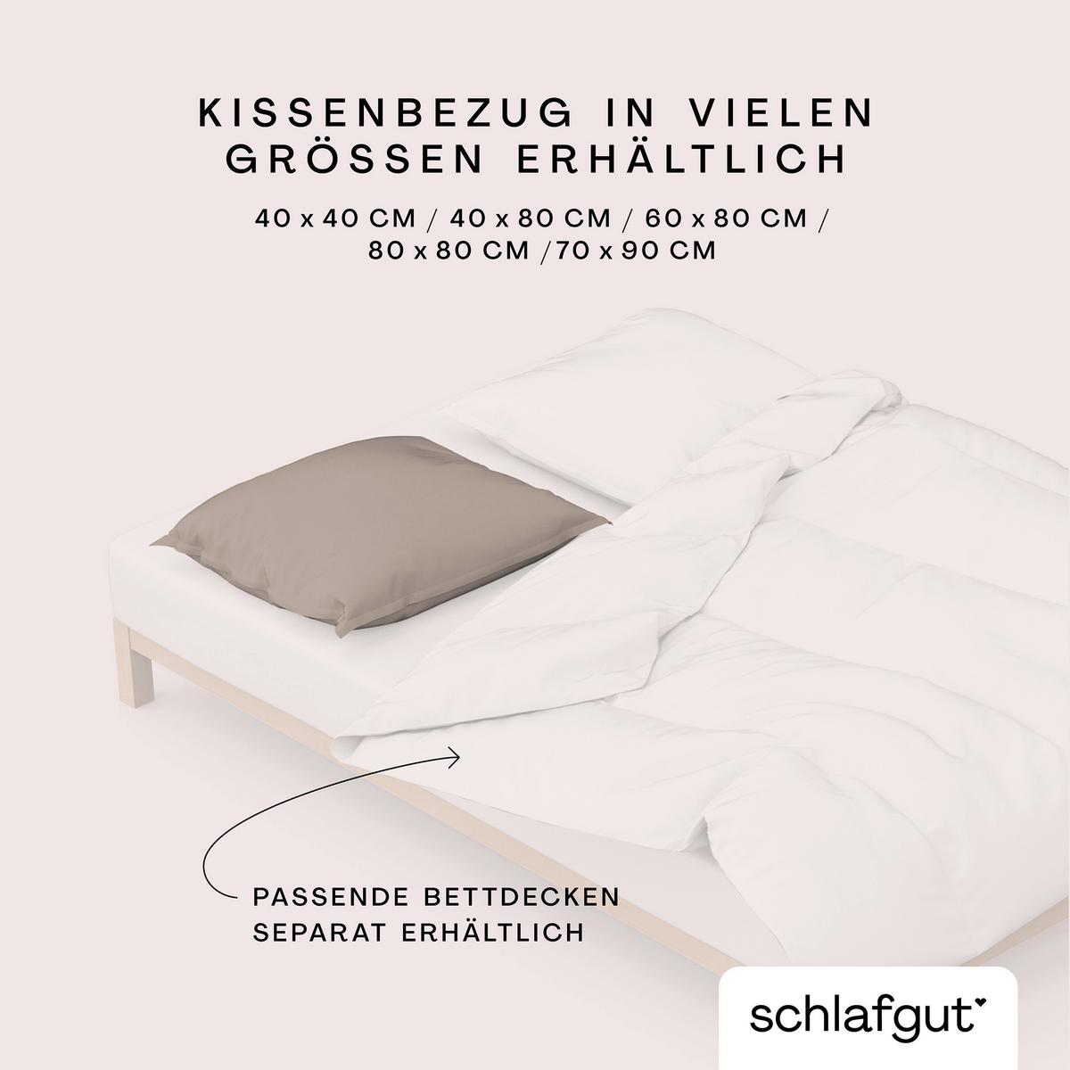 Kopfpolsterbezug Woven Satin - Taupe, Basics, Textil (70/90cm) - Schlafgut
