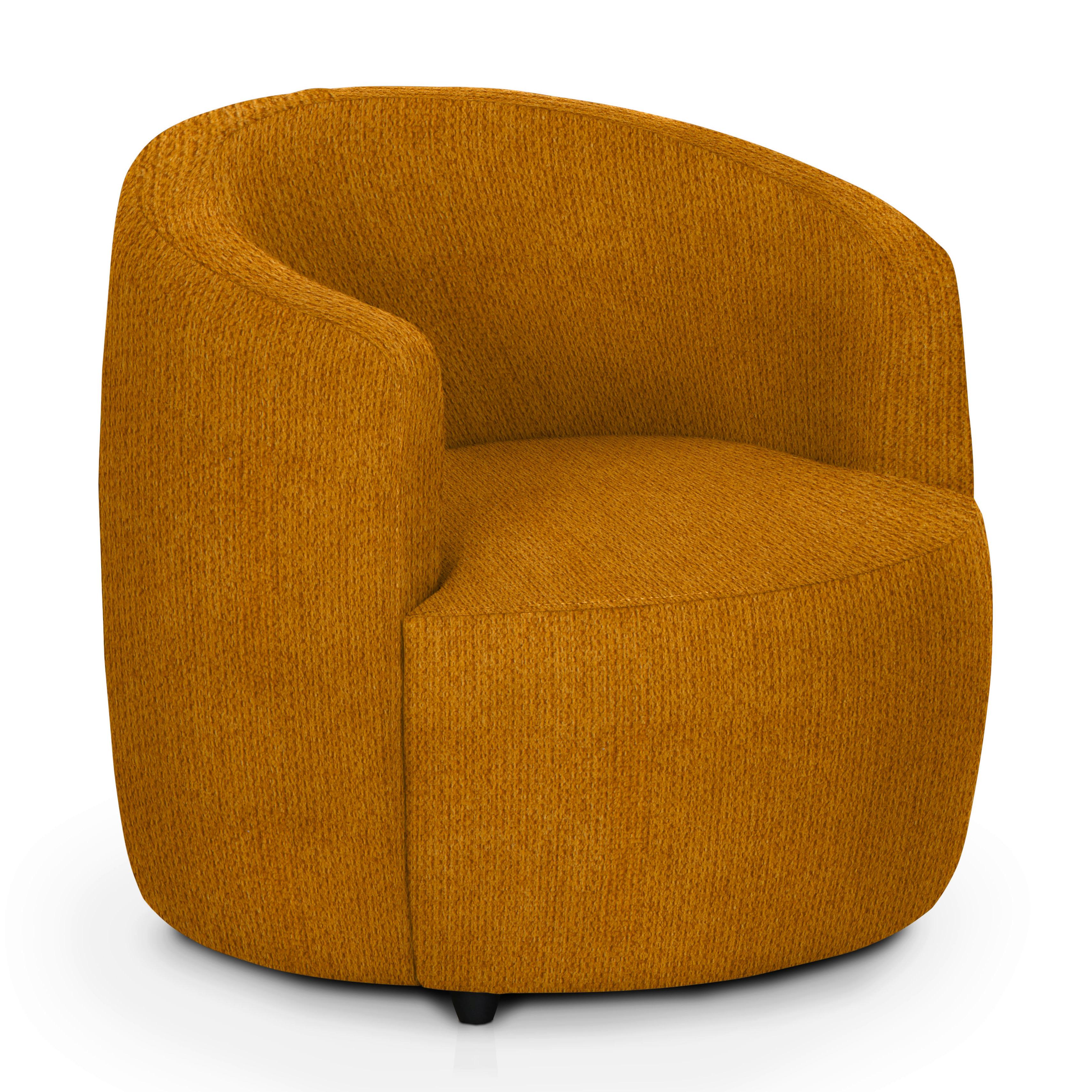 Polstersessel Pina Gelb Chenille - Gelb/Schwarz, Design, Textil (81/74/81cm) - Livetastic