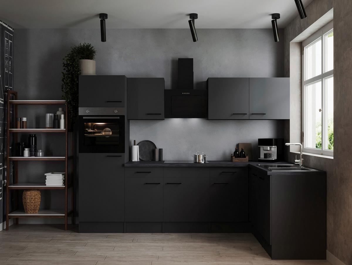 Eckküche Oliver Dunkelgrau S: 280x172cm - Dunkelgrau/Grau, Design, Holzwerkstoff (280/172cm) - Respekta