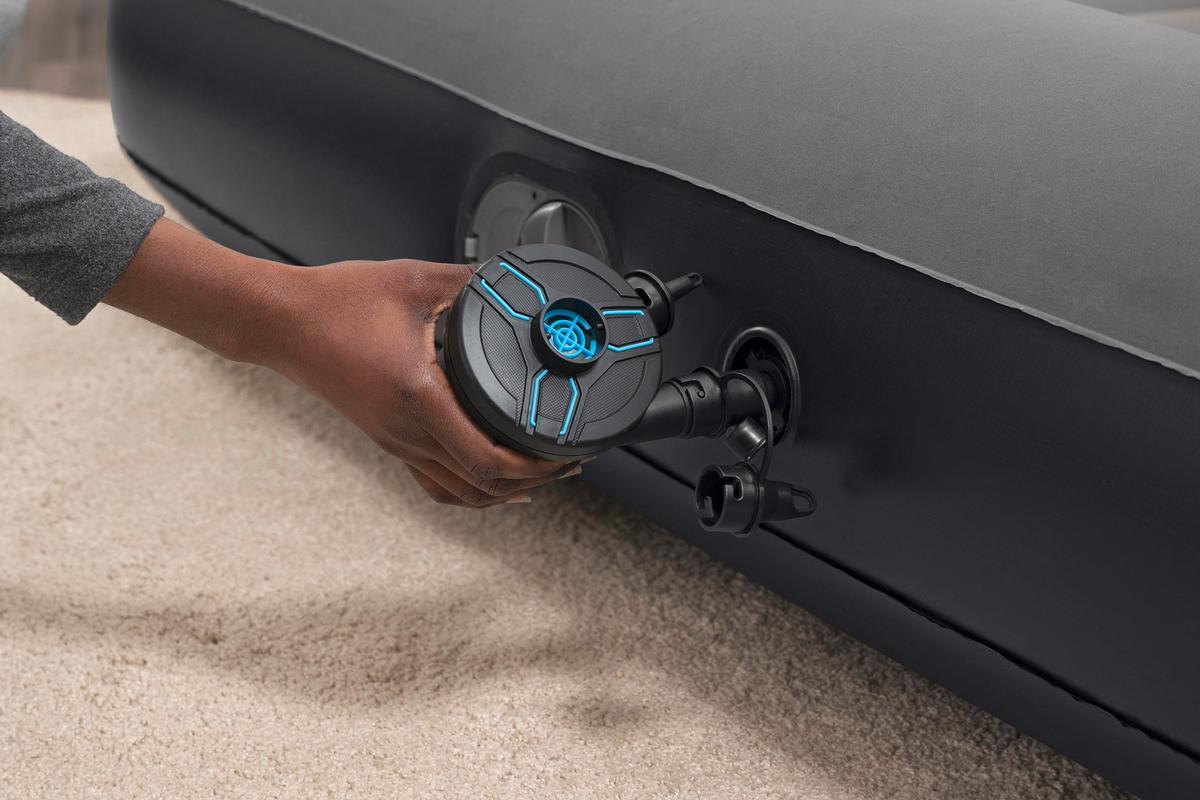 Luftbett Lisha 191x137x30 cm Bis 300kg, inkl. Pumpe - Dunkelgrau/Schwarz, KONVENTIONELL, Kunststoff/Metall (191/137/30cm) - Bestway