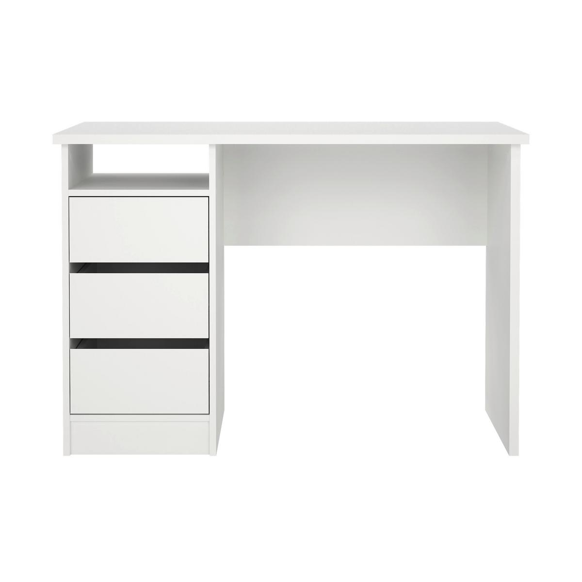 Schreibtisch Function Plus, Weiß, L: 110 Cm - Weiß, MODERN, Holzwerkstoff (110/48,5/76cm) - MID.YOU