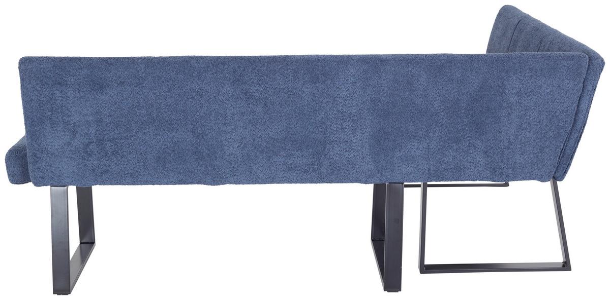 Eckbank Dunkelblau Leinenoptik Tampa 150x190 cm - Schwarz/Dunkelblau, MODERN, Textil/Metall (150/190cm) - MID.YOU