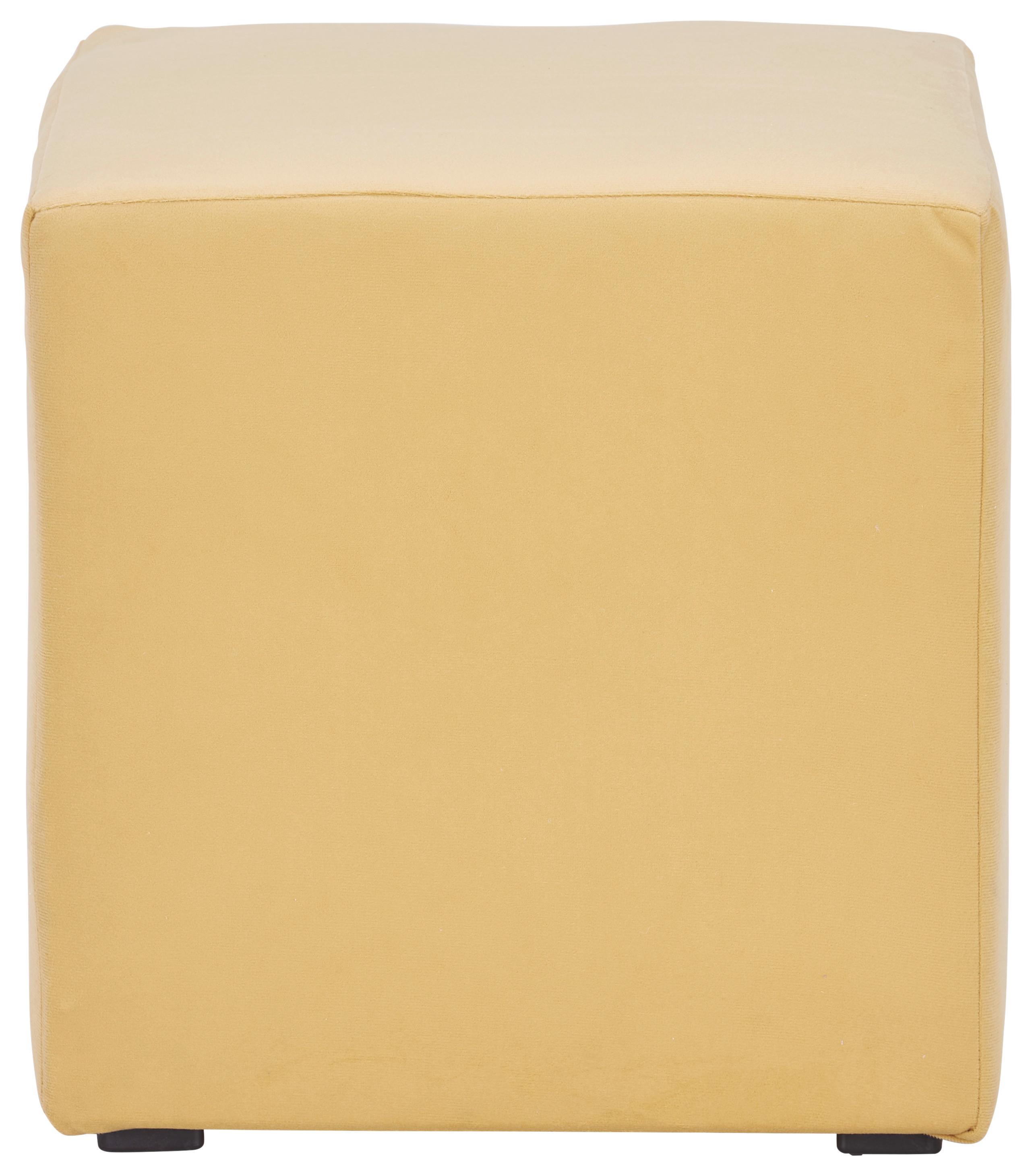 Hocker Bali Curry Sitz Gepolstert H: 42 Cm - Currygelb, MODERN, Textil (45/42/45cm)